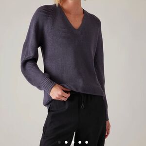 Athleta En Route Hanover Sweater Size Large 45% Merino Wool Size Large